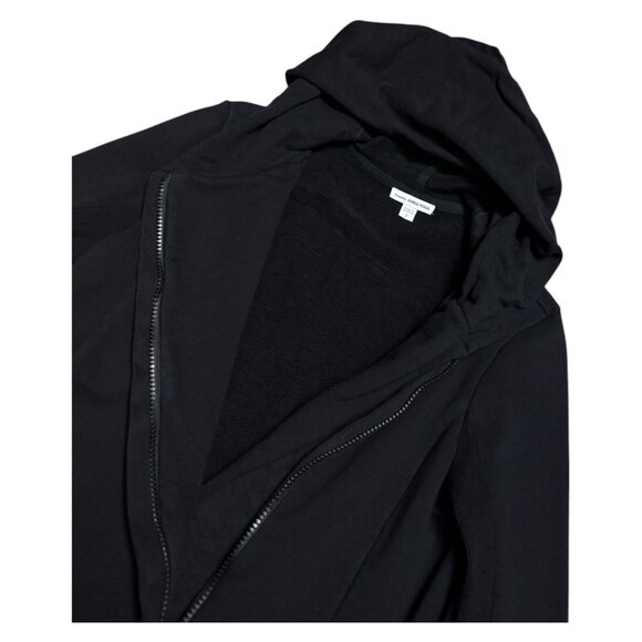 JAMES PERSE Luxury Designer Black Full Zip Hoodie Sweatshirt Womens Size 2 - Picture 4 of 6